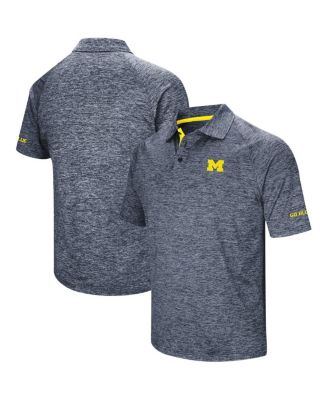 Men's Navy Michigan Wolverines Big and Tall Down Swing Polo Shirt