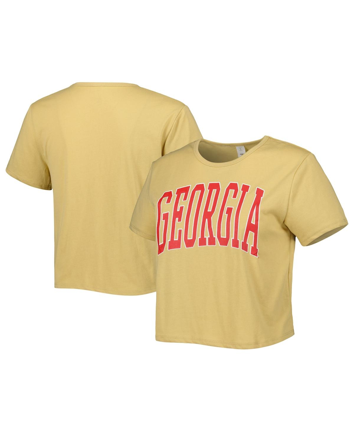 Shop Zoozatz Women's  Tan Georgia Bulldogs Core Fashion Cropped T-shirt