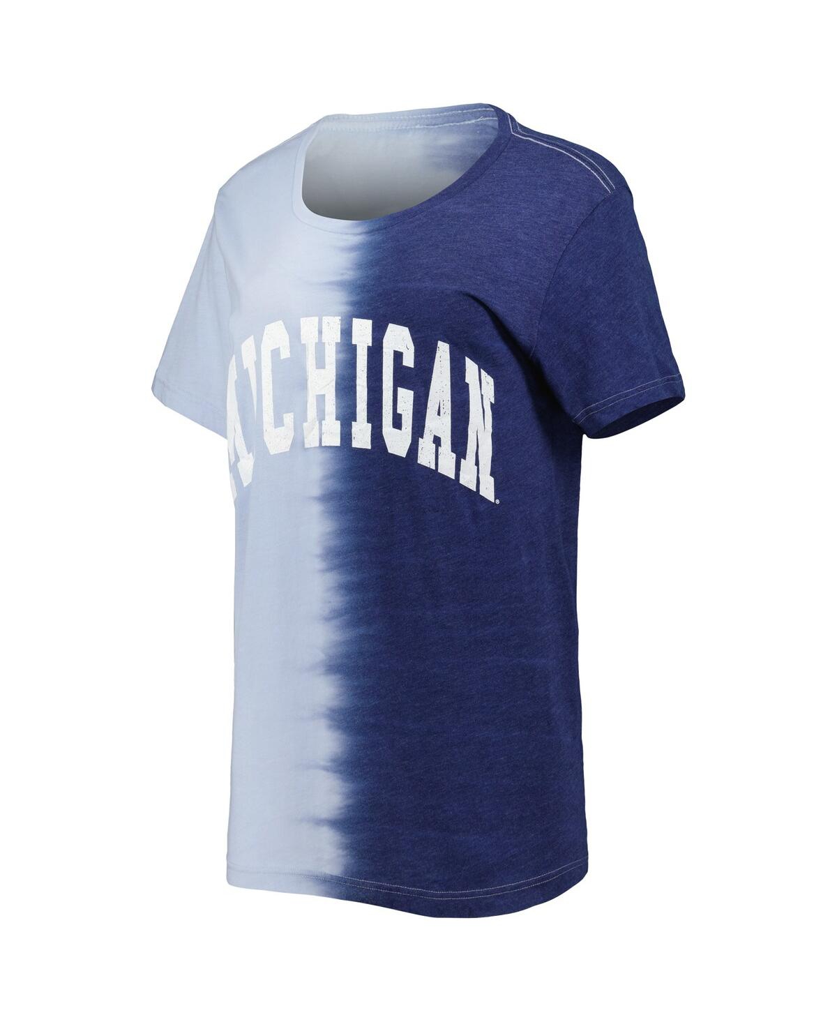 Gameday Couture Navy Michigan Wolverines Find Your Groove Split-dye T-shirt In Navy