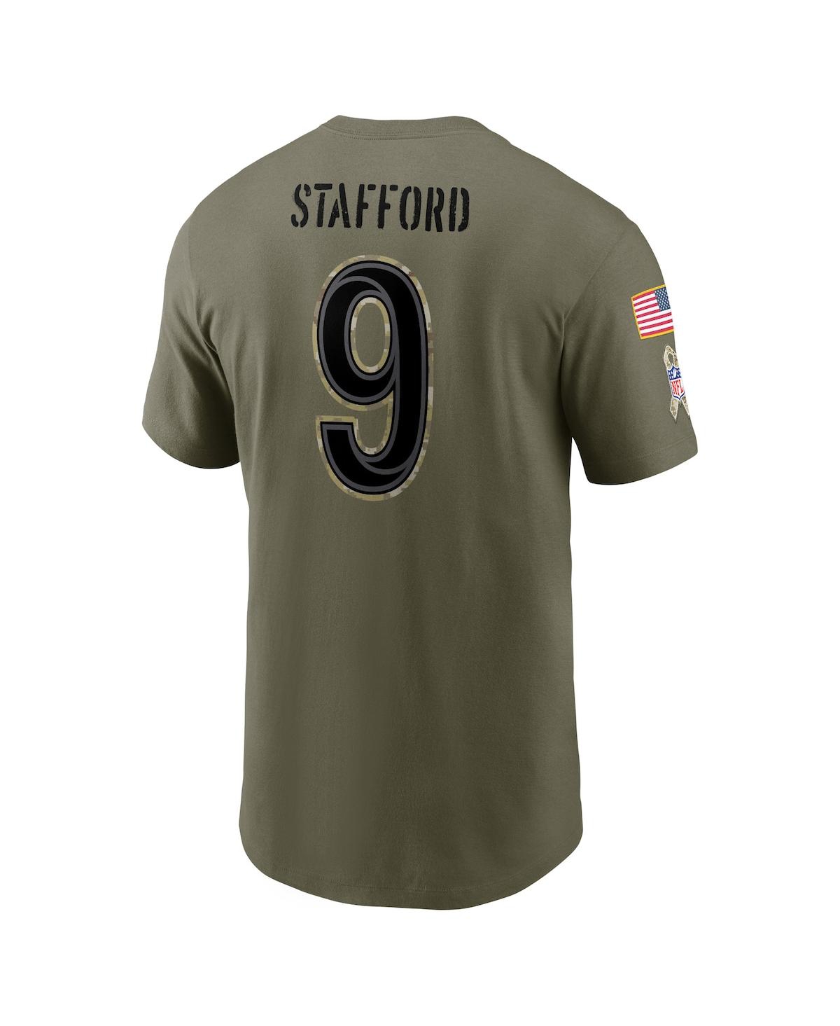 Shop Nike Men's  Matthew Stafford Olive Los Angeles Rams 2022 Salute To Service Name And Number T-shirt
