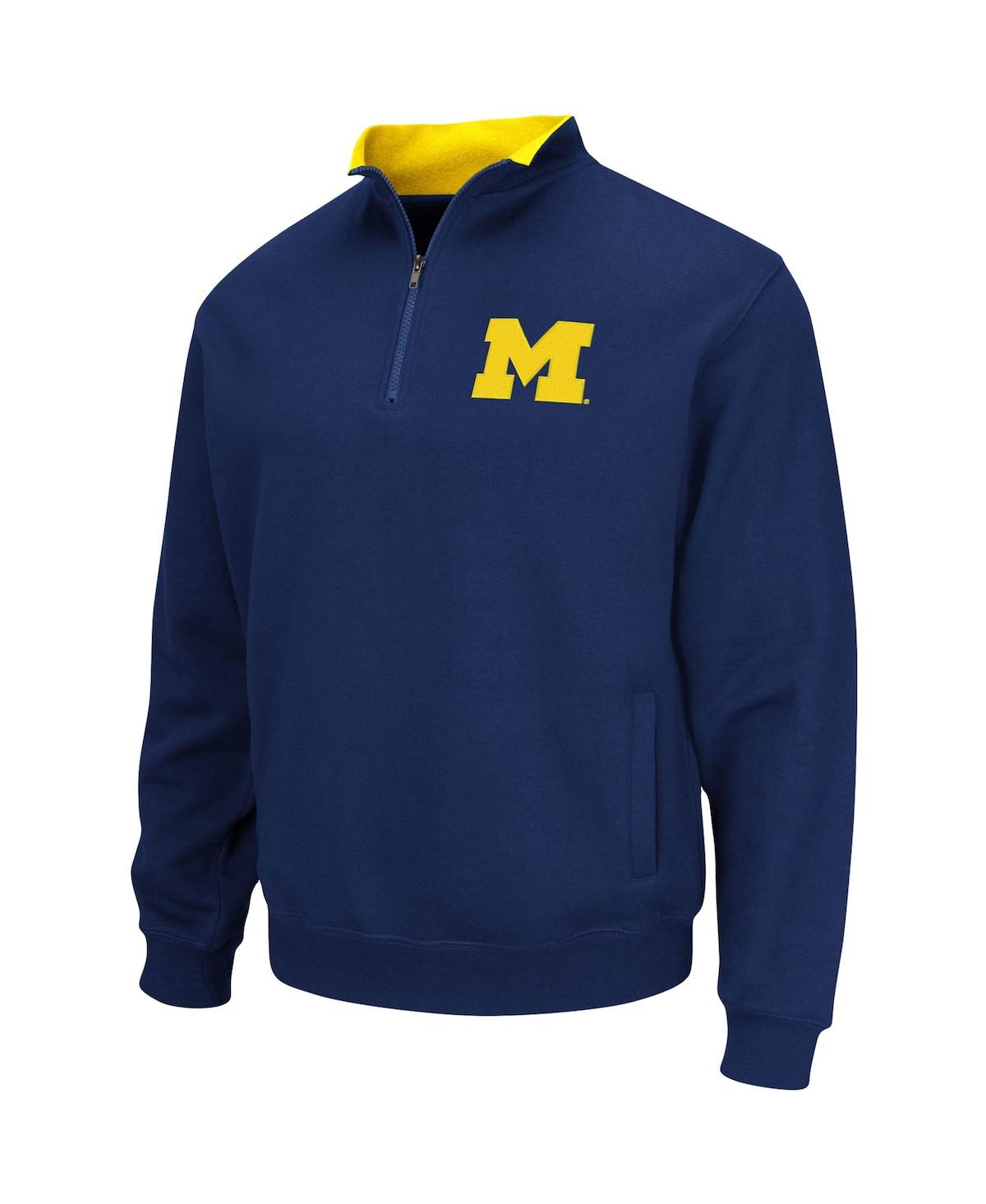 Men's ColosseumMichigan Wolverines Big and Tall Tortugas Quarter-Zip Jacket - Navy