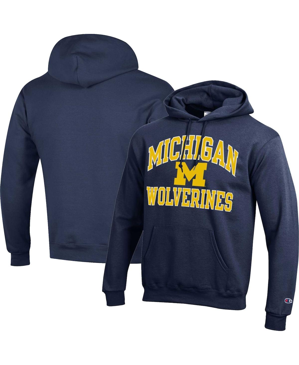 Men's ChampionMichigan Wolverines High Motor Pullover Hoodie - Navy