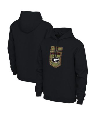 Men's Black Georgia Bulldogs Veterans Camo Pullover Hoodie