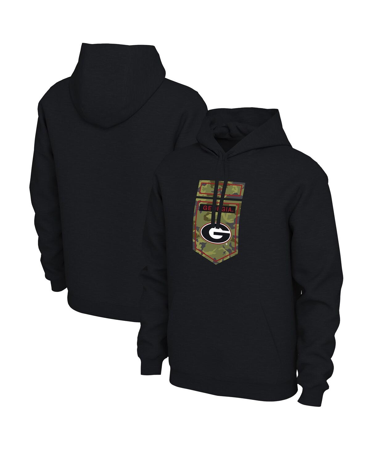 Men's NikeGeorgia Bulldogs Veterans Camo Pullover Hoodie - Black