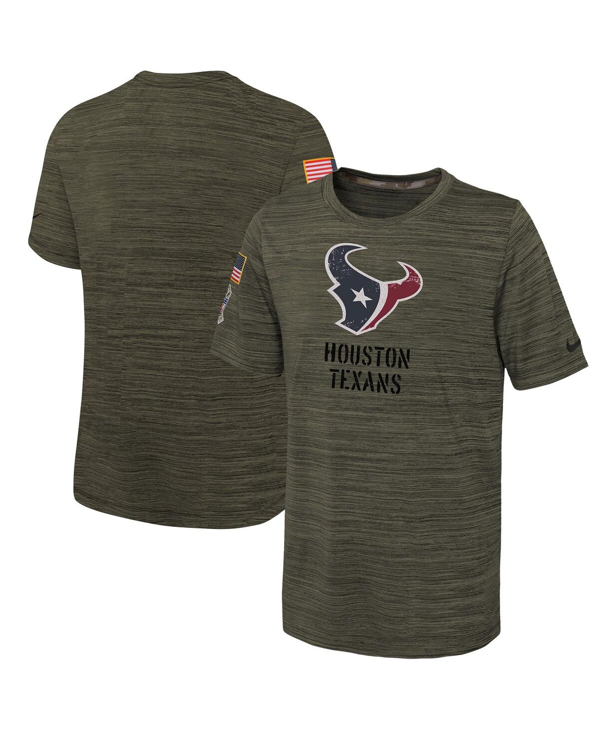 Youth Boys Nike Olive Houston Texans 2022 Salute To Service Velocity T-shirt