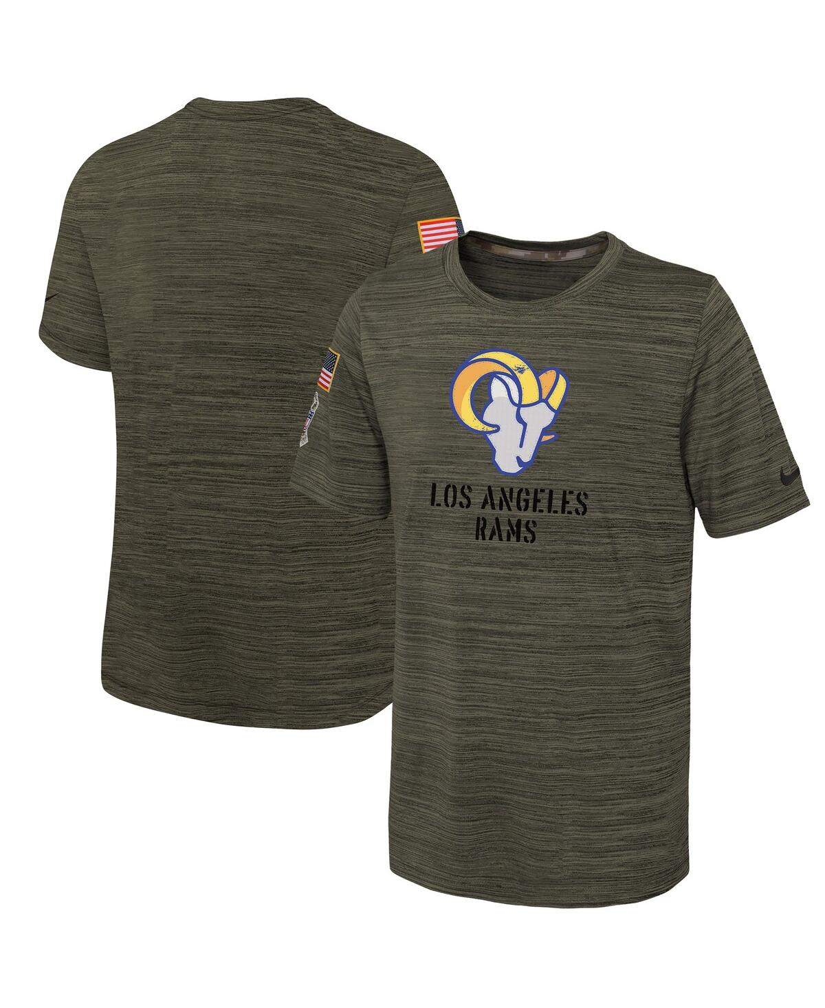Shop Nike Big Boys  Olive Los Angeles Rams 2022 Salute To Service Velocity T-shirt