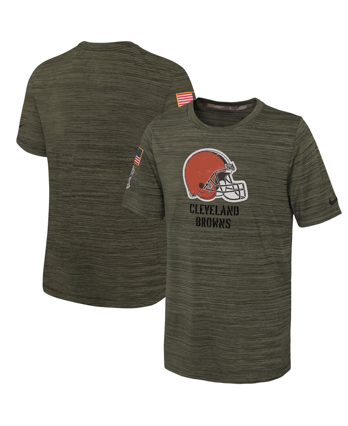 Youth Boys Nike Olive Cleveland Browns 2022 Salute To Service Velocity T-shirt