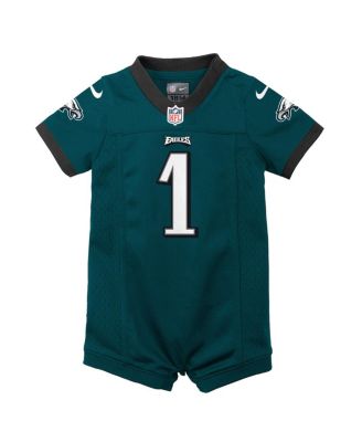 Newborn and Infant Boys and Girls Jalen Hurts Midnight Philadelphia Eagles Game Romper Jersey