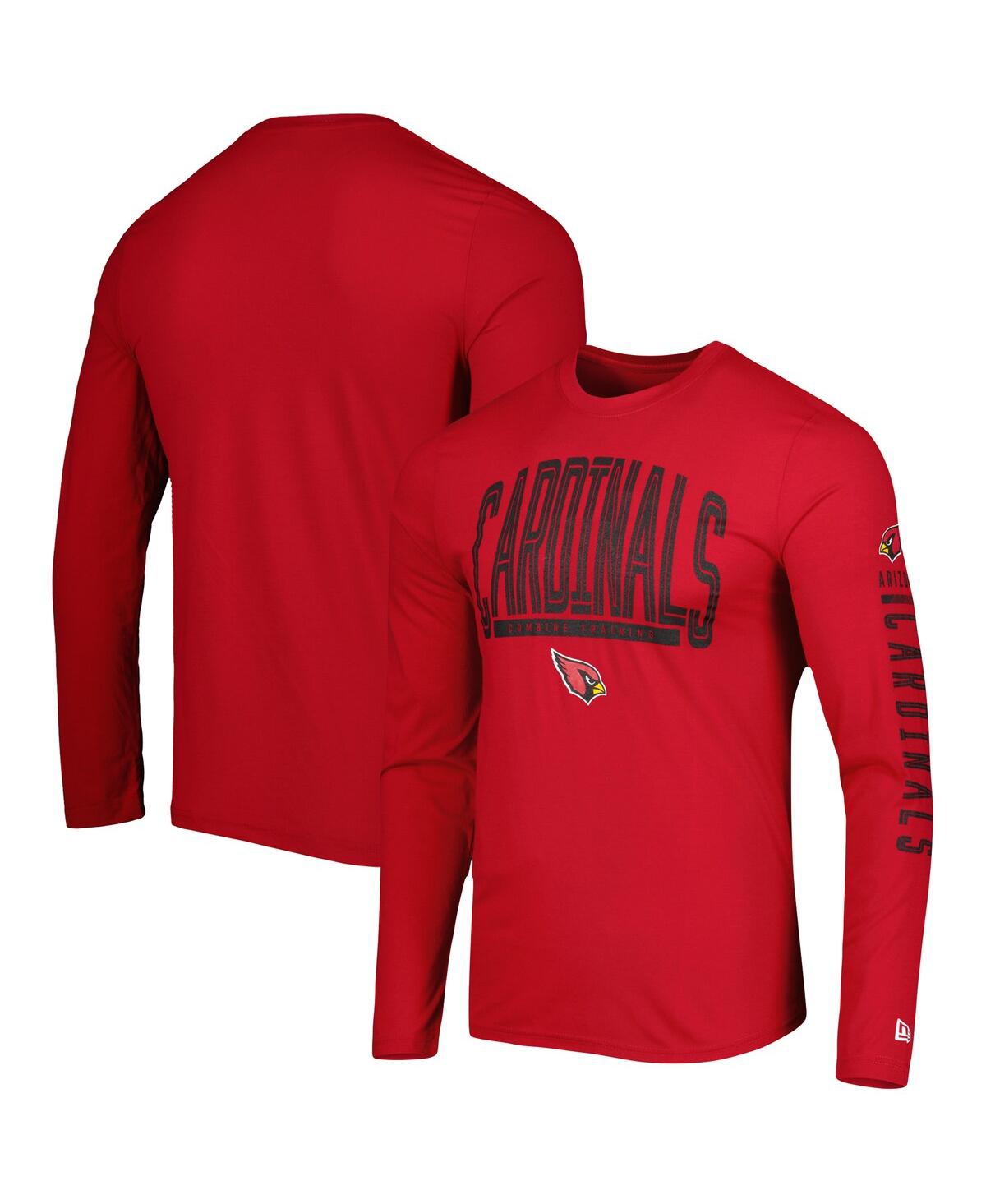 Shop New Era Men's  Cardinal Arizona Cardinals Combine Authentic Home Stadium Long Sleeve T-shirt