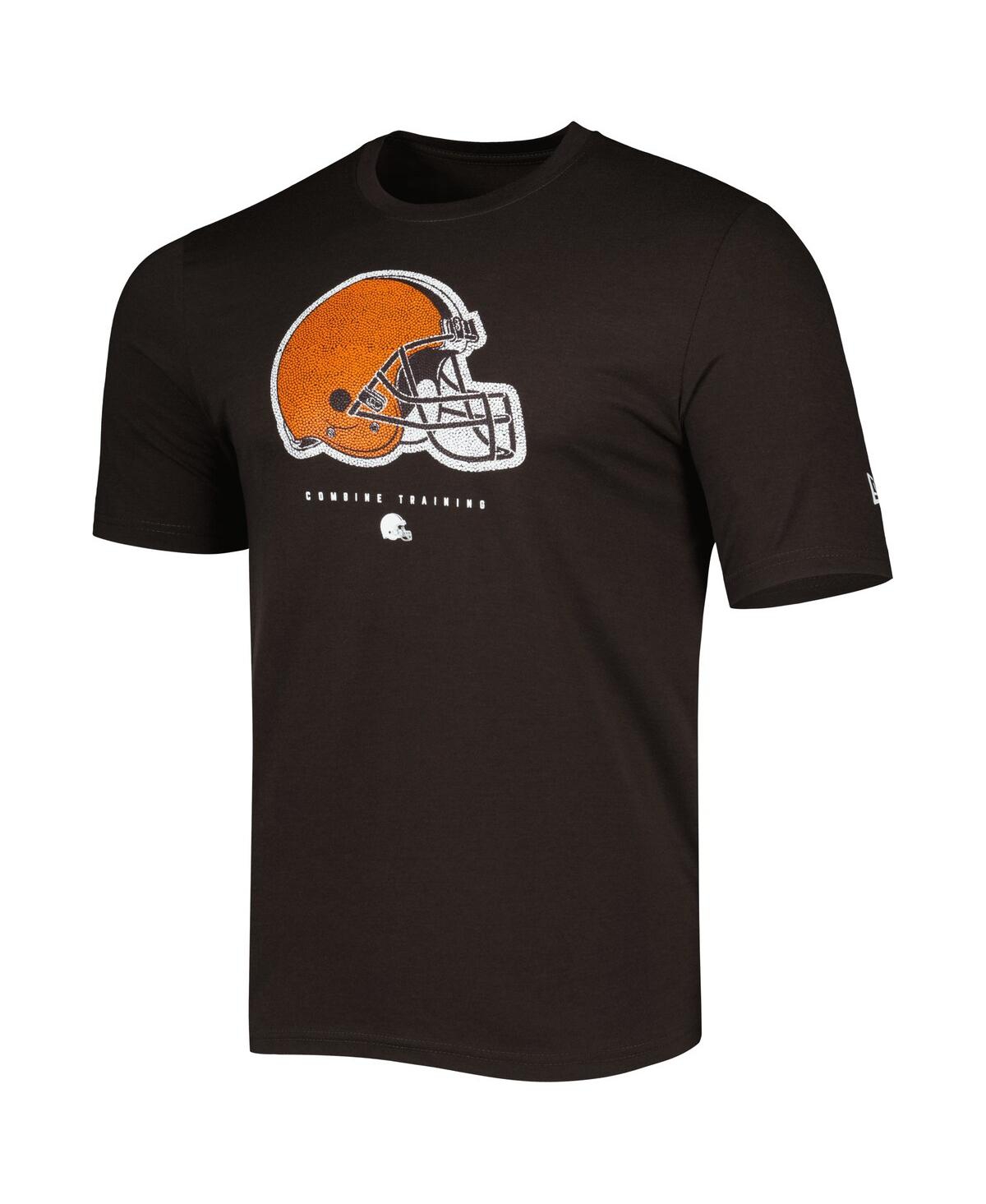 NEW ERA MEN'S NEW ERA BROWN CLEVELAND BROWNS COMBINE AUTHENTIC BALL LOGO T-SHIRT 