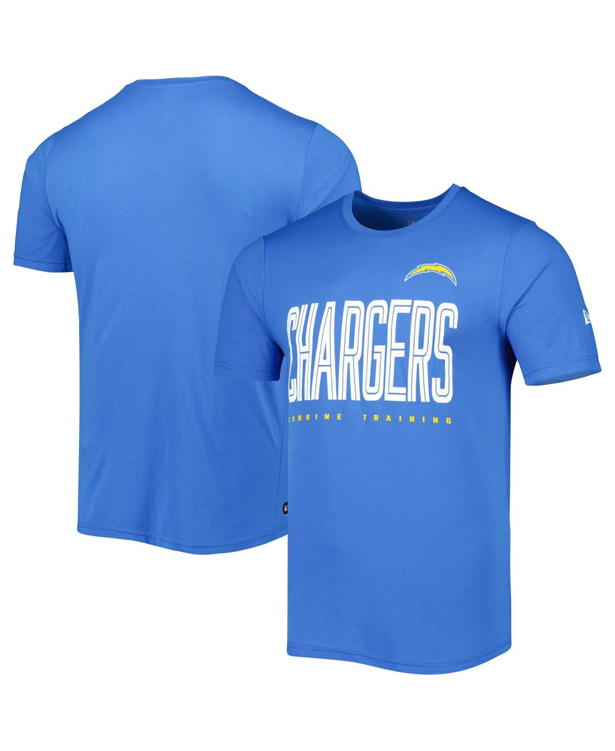 Shop New Era Men's  Powder Blue Los Angeles Chargers Combine Authentic Training Huddle Up T-shirt