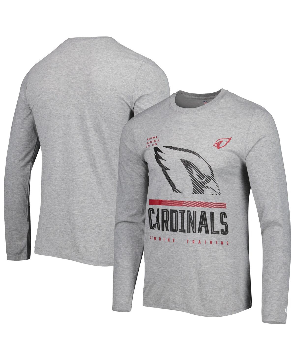 Men's New EraArizona Cardinals Combine Authentic Red Zone Long Sleeve T-shirt - Heathered Gray