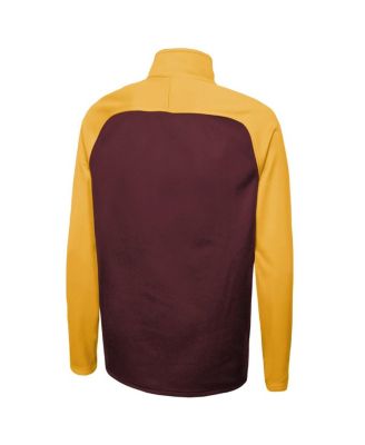 Men's Burgundy Washington Commanders Combine Authentic O-Line Raglan Half-Zip Jacket