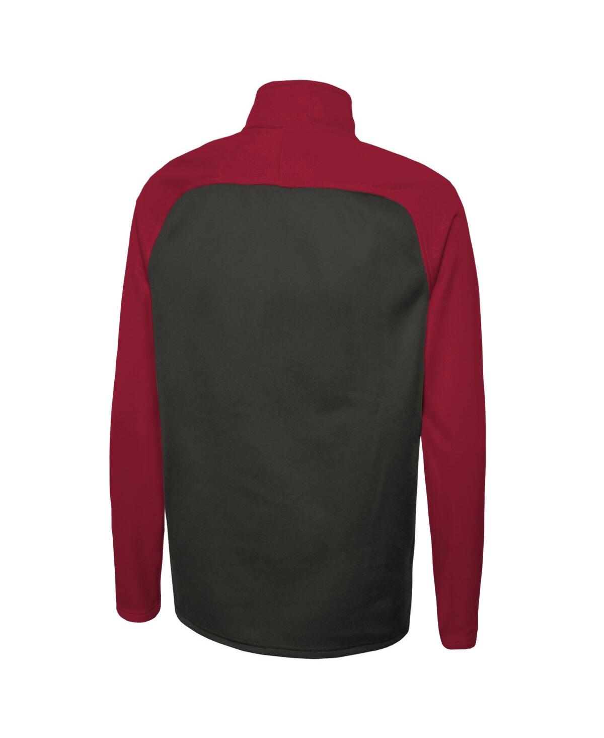 New Era Black Tampa Bay Buccaneers Combine Authentic O-line Raglan Half-zip Jacket In Black