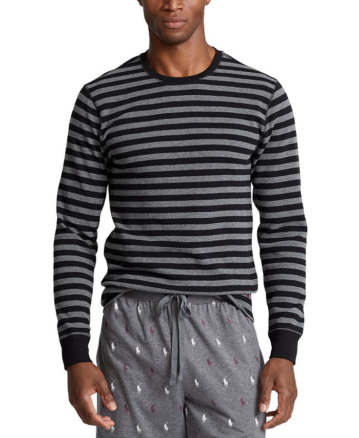 Polo Ralph Lauren Men's Striped Waffle-Knit Thermal Pajama Shirt & Reviews  - T-Shirts - Men - Macy's