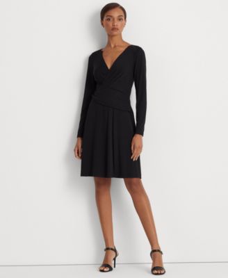 로렌 랄프로렌 Lauren Ralph Lauren Womens Jersey Long-Sleeve Dress,Black
