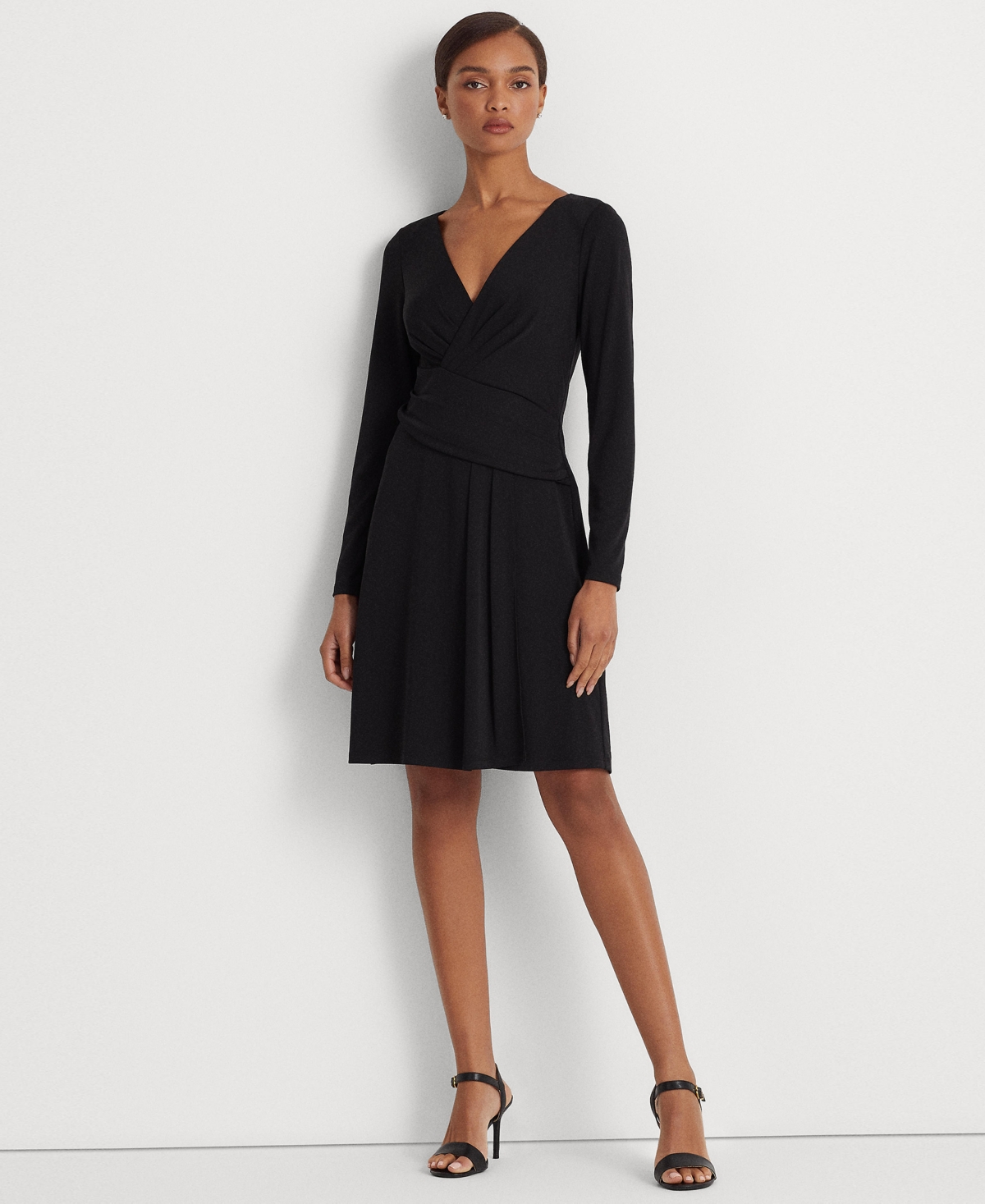 Lauren Ralph Lauren Women's Jersey Long-sleeve Dress In Black