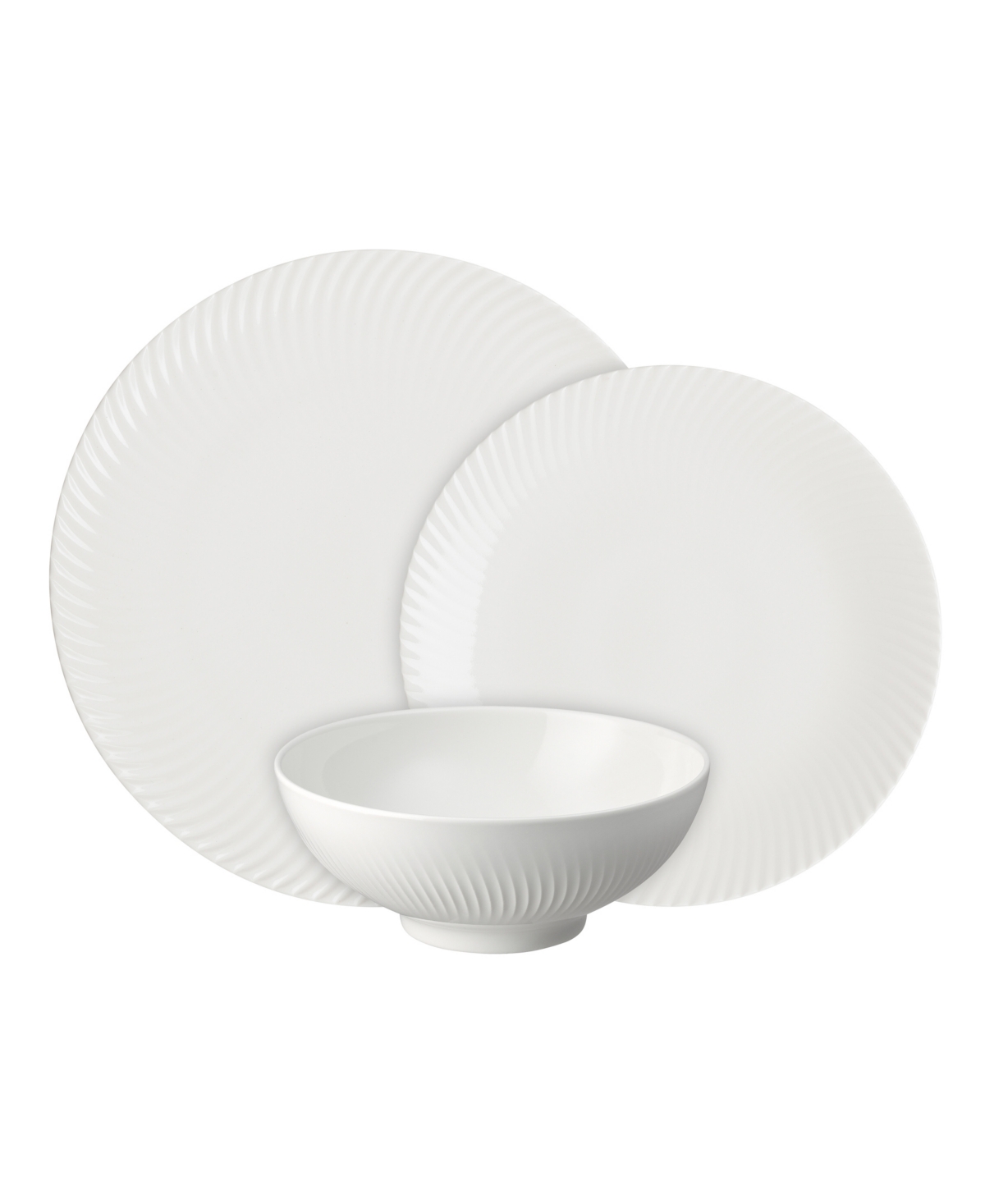 Porcelain Arc 12 Pc. Dinnerware Set, Service for 4 - Light Grey