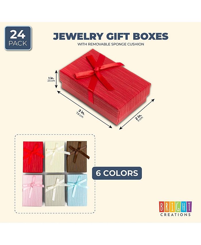 Bright Creations Jewelry Gift Boxes with Lids and Ribbon Bows (6 Colors ...