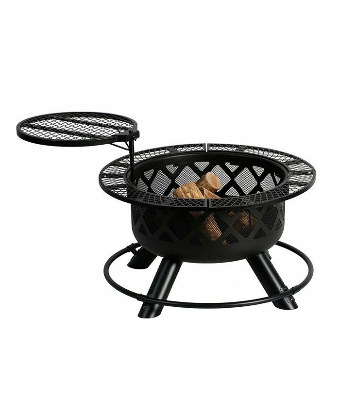Shinerich Industrial Circular Ranch Grilling Metal Pit Black 24