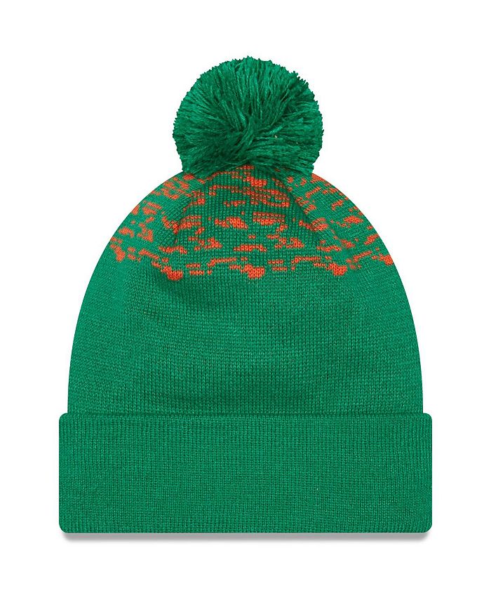New Era Men's Green Ireland National Team Marl Cuffed Knit Hat with Pom