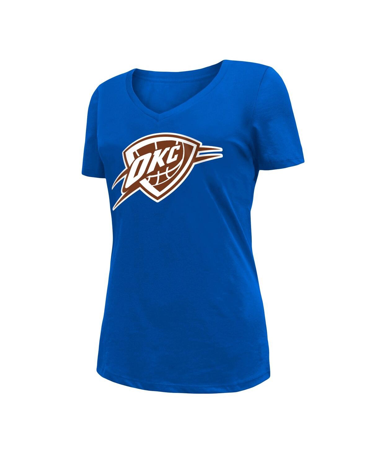 Women's New EraOklahoma City Thunder 2022/23 City Edition V-Neck T-shirt - Blue