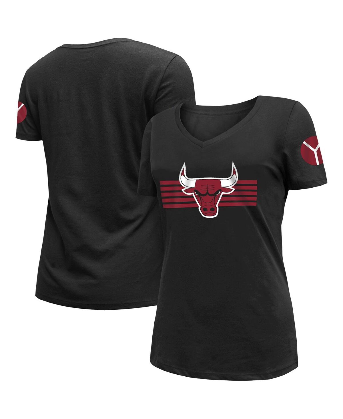 Shop New Era Women's  Black Chicago Bulls 2022/23 City Edition V-neck T-shirt