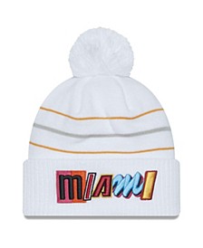 Men's Gray Miami Heat 2022/23 City Edition Official Cuffed Pom Knit Hat