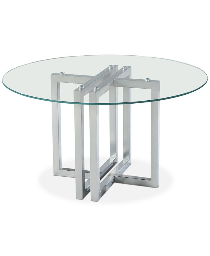Furniture Emila 54" Round Glass Mix and Match Dining Table, Created for