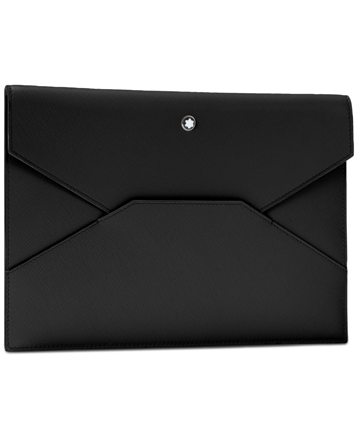 Shop Montblanc Sartorial Leather Envelope Pouch In Black