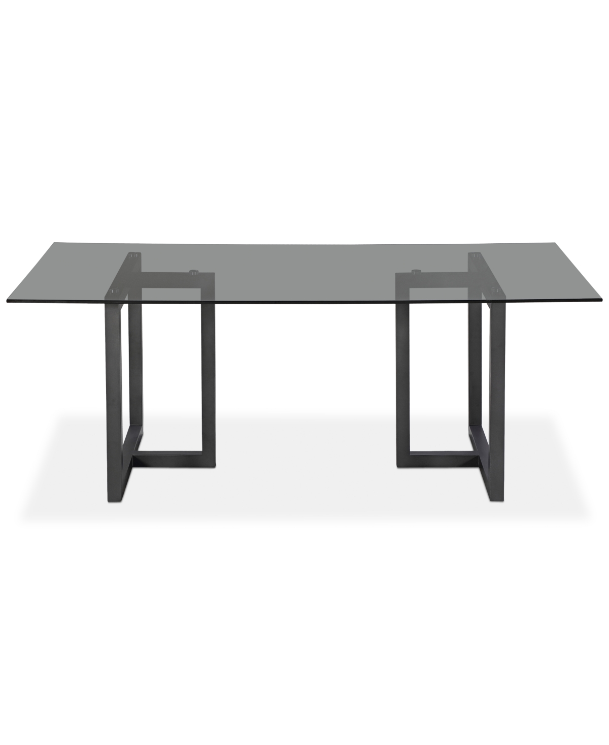 Furniture Emila 78" Rectangle Glass Mix And Match Dining Table, Created For Macy's In Smoked Glass With Black Base