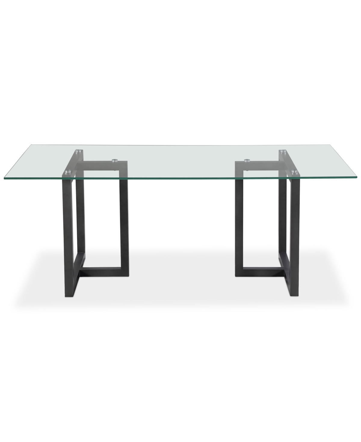 Furniture Emila 78" Rectangle Glass Mix And Match Dining Table, Created For Macy's In Ultra Clear Glass With Black Base