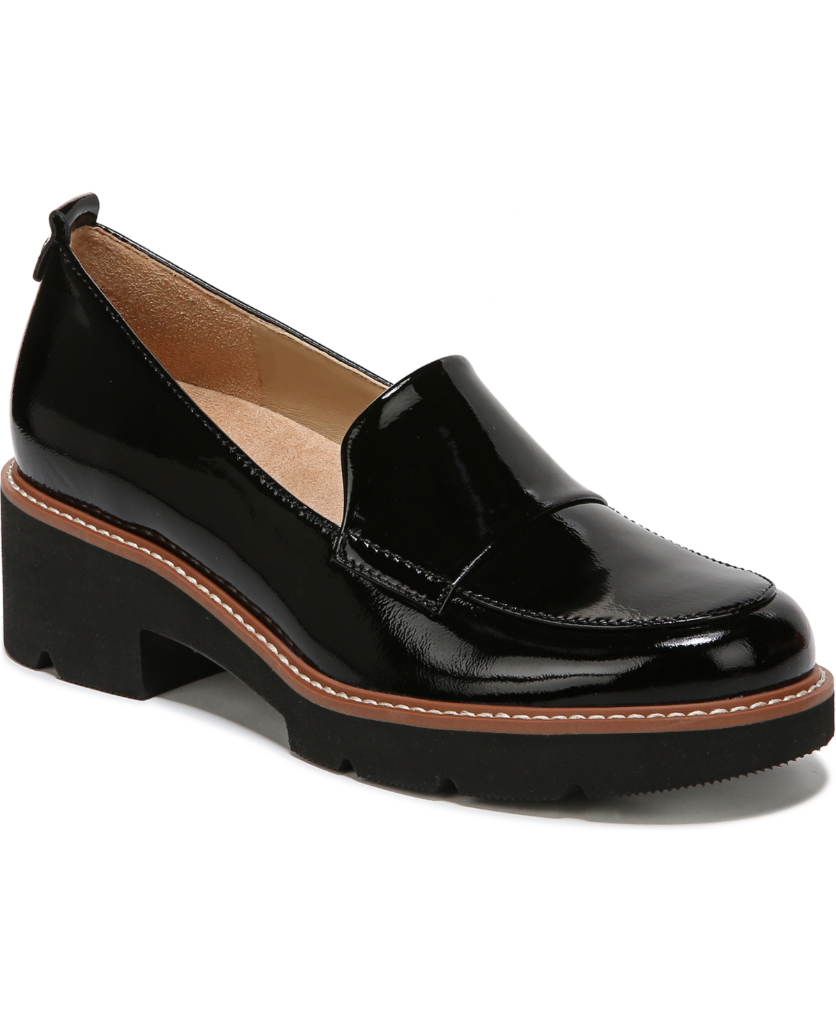 Shop Naturalizer Darry Lug Sole Loafers In Black Patent Leather