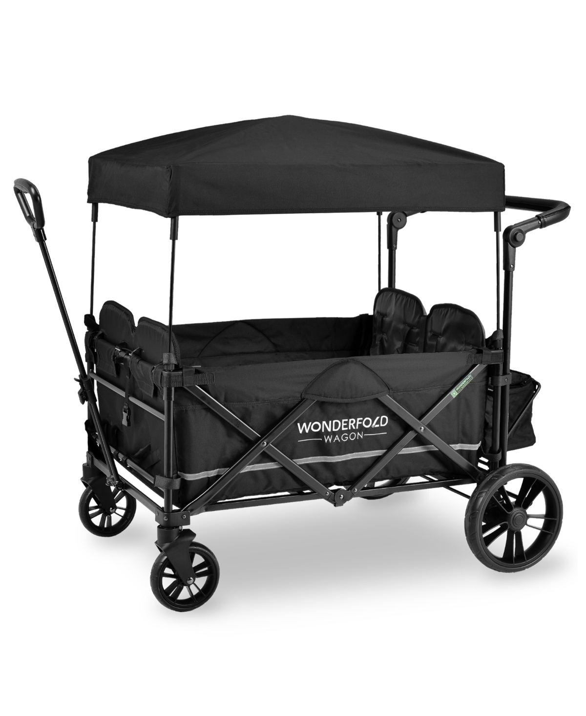 Wonderfold Wagon X4 Push And Pull Quad Stroller Wagon In Pitch Black