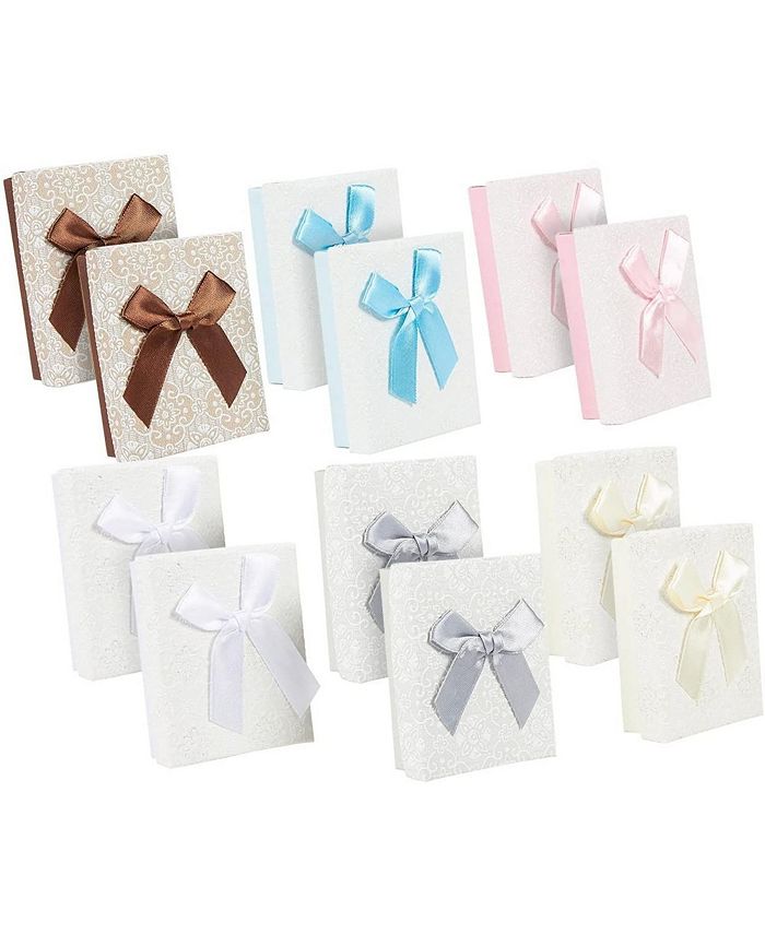 Juvale Cardboard Jewelry Gift Box Set with Lids and Bows for Valentine
