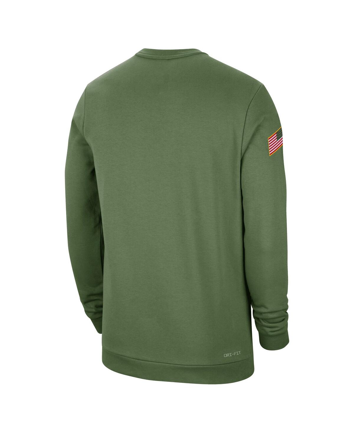 Shop Nike Men's  Olive Ohio State Buckeyes Military-inspired Pullover Sweatshirt