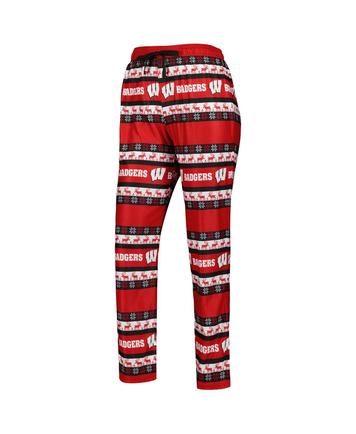 Shop Foco Women's  Red Wisconsin Badgers Ugly Long Sleeve T-shirt And Pajama Pants Sleep Set
