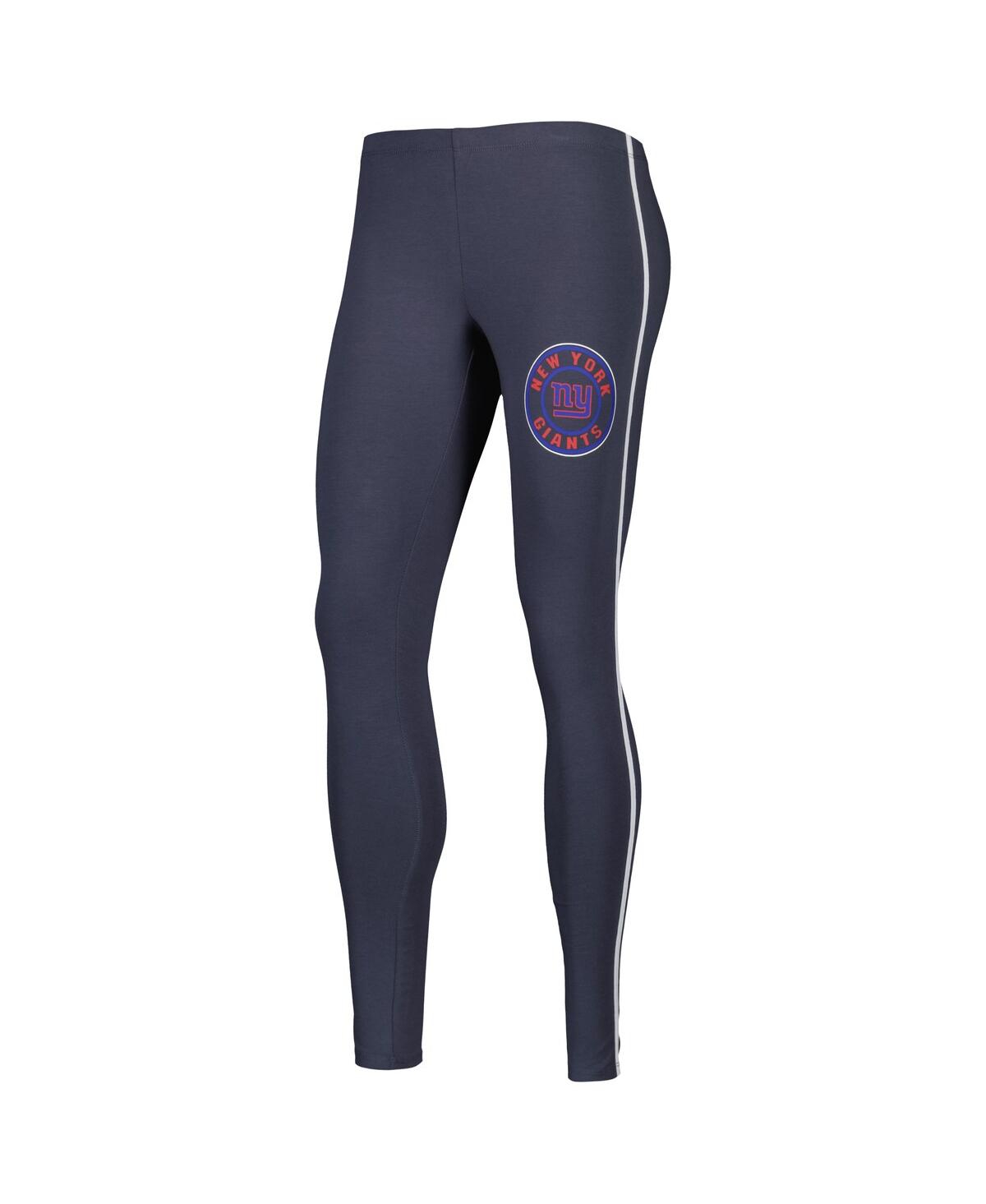 Concepts Sport Women's  White, Charcoal New York Giants Sonata T-shirt And Leggings Sleep Set In White,charcoal