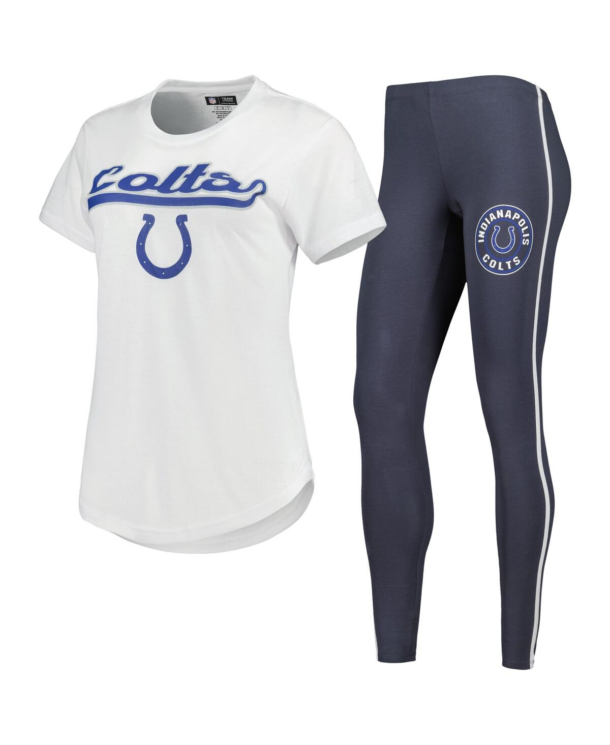 Women's Concepts Sport White, Charcoal Indianapolis Colts Sonata T-shirt and Leggings Sleep Set - White, Charcoal