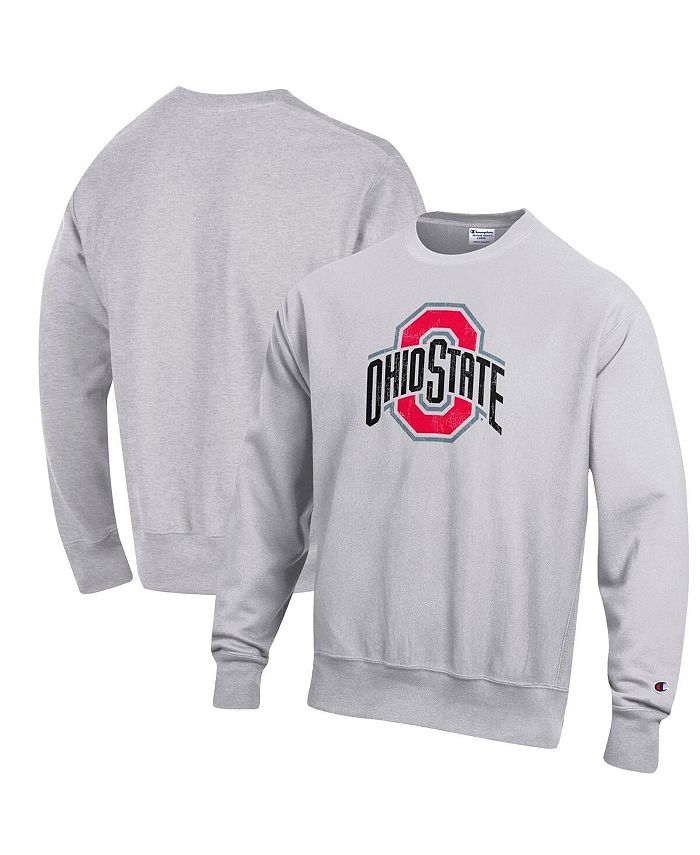 Champion Heathered Gray Ohio State Buckeyes Vault Logo Reverse Pullover Sweatshirt - Macy's