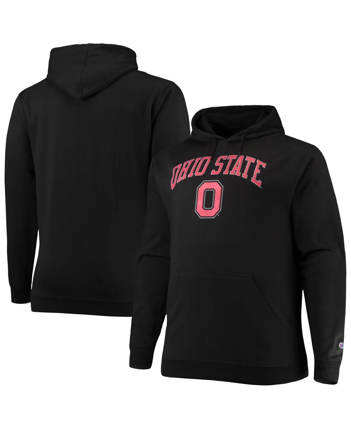 Shop Champion Men's  Black Ohio State Buckeyes Big And Tall Arch Over Logo Powerblend Pullover Hoodie