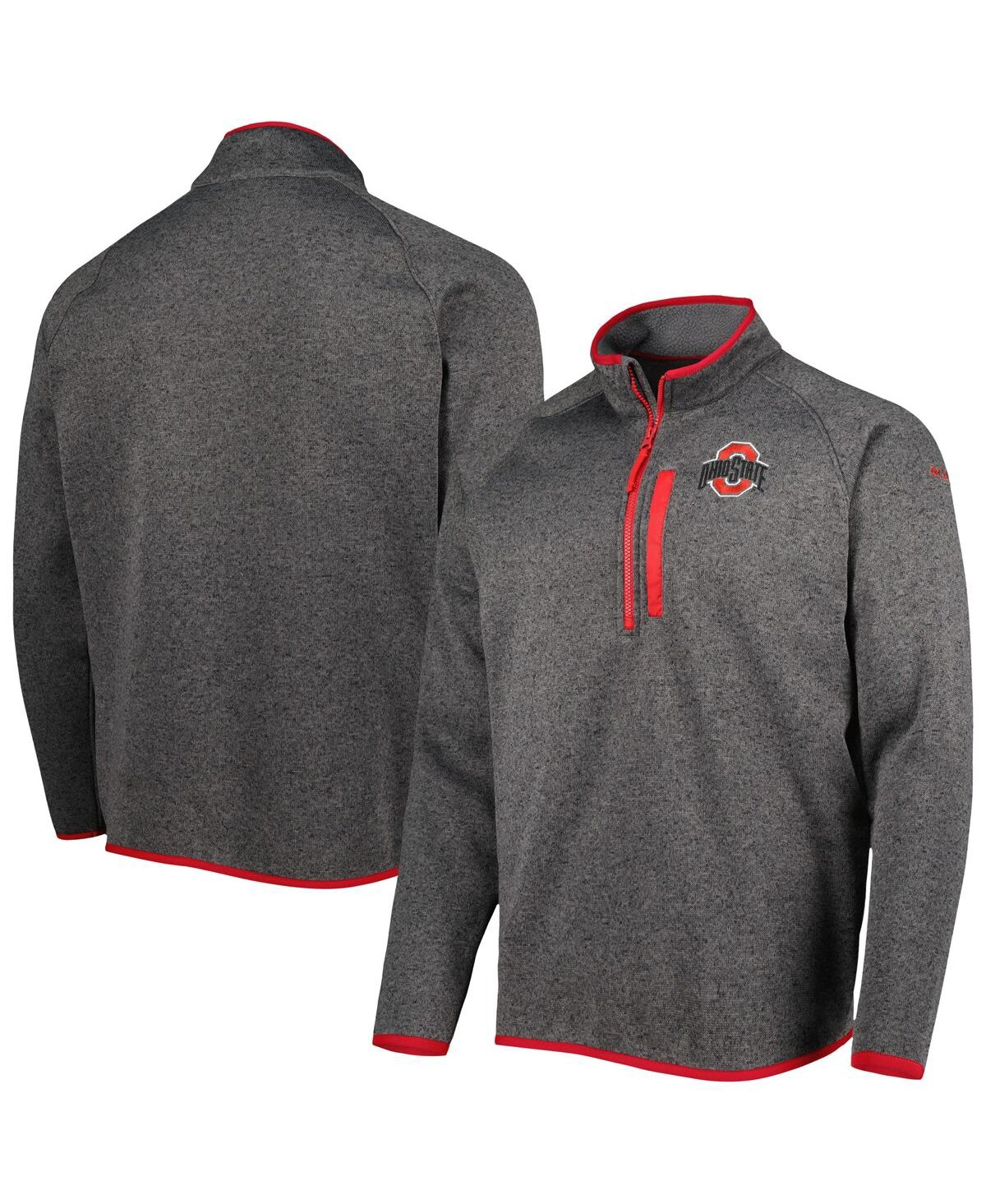 Columbia Gray Ohio State Buckeyes Canyon Point Omni-shield Raglan Half-zip Pullover Top In Gray