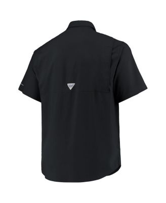 Men's Black Ohio State Buckeyes Big and Tall Tamiami Omni-Shade Button-Down Shirt