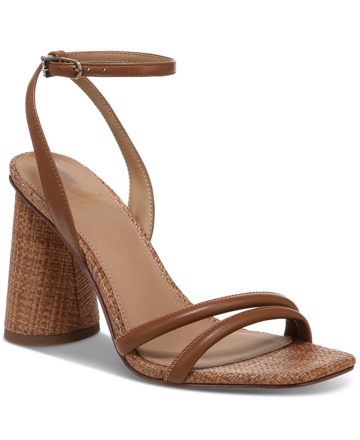 Sam Edelman Women's Kia Strappy Dress Sandals Women's Shoes In Rich Cognac Raffia Multi