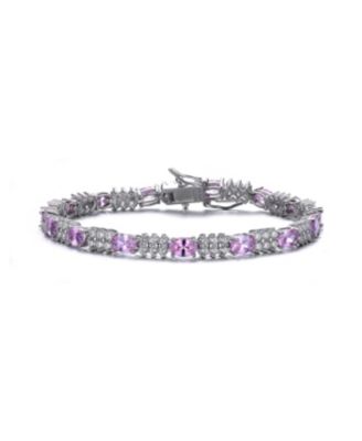 Sterling Colored Cubic Zirconia Tennis Bracelet