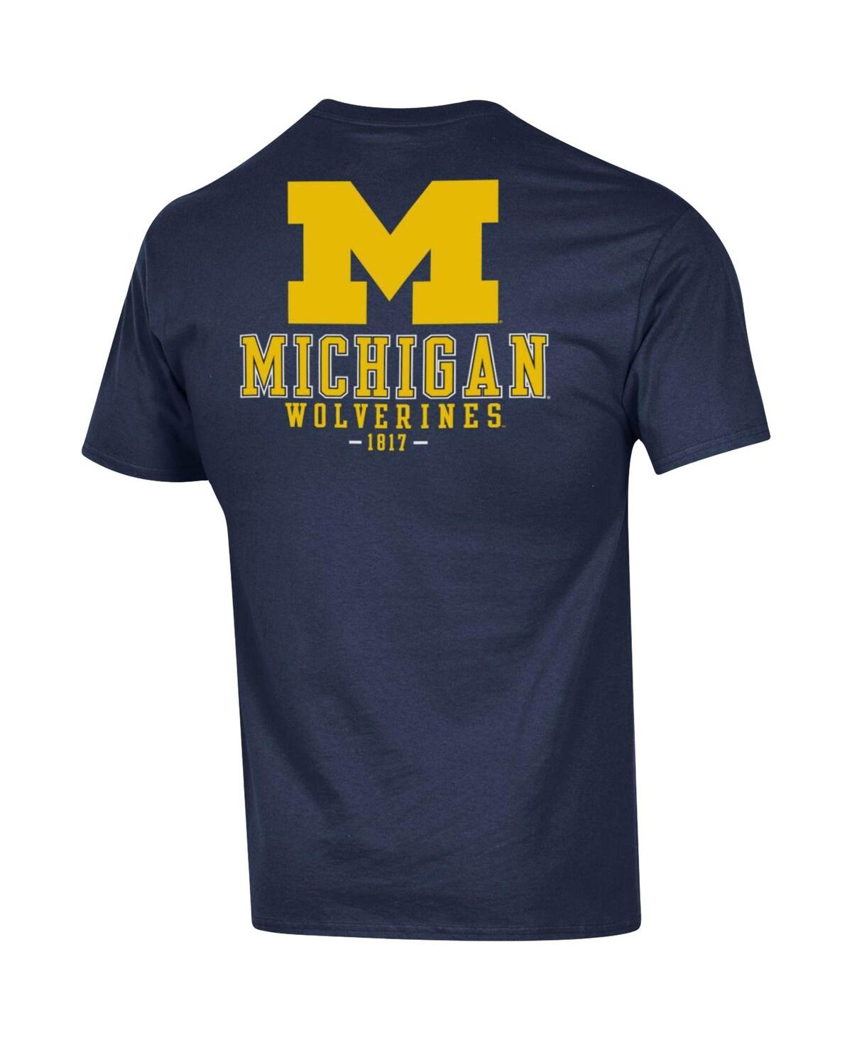 Men's ChampionMichigan Wolverines Stack 2-Hit T-shirt - Navy