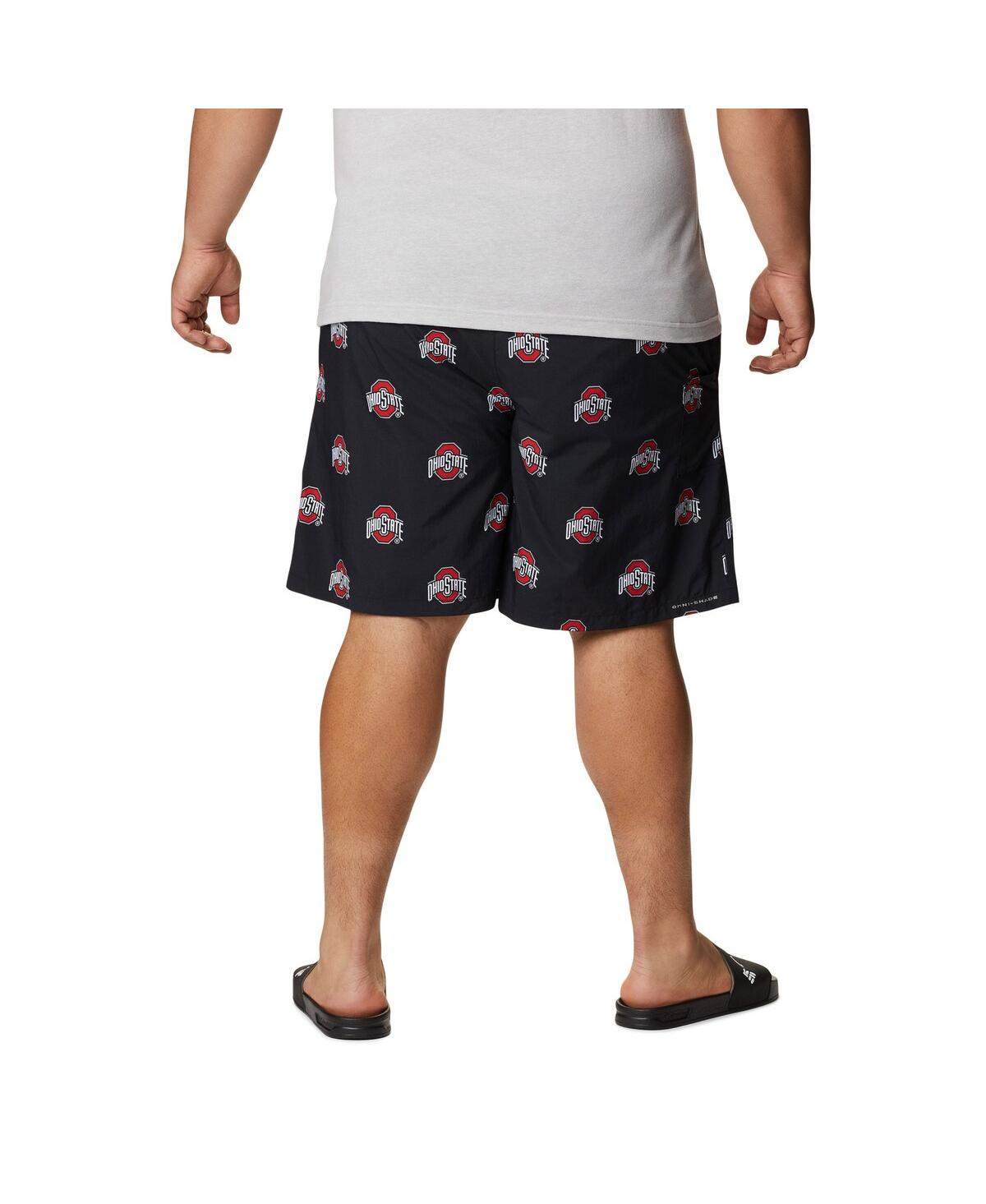 Shop Columbia Men's  Black Ohio State Buckeyes Big And Tall Backcast Ii Allover Print Omni-shade Shorts