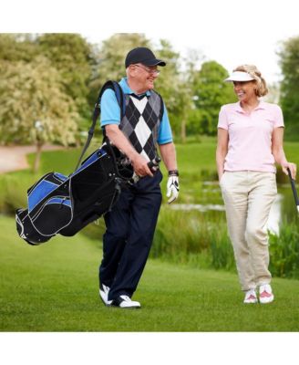 Golf Stand Cart Bag Club w/6 Way Divider Carry Organizer