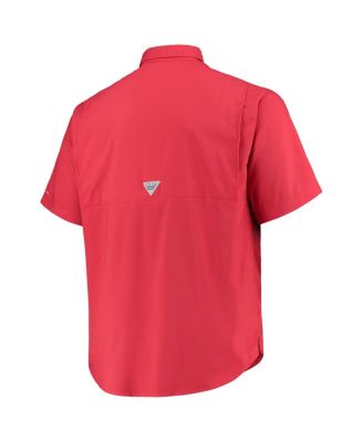 Men's Scarlet Ohio State Buckeyes Big and Tall Tamiami Omni-Shade Button-Down Shirt