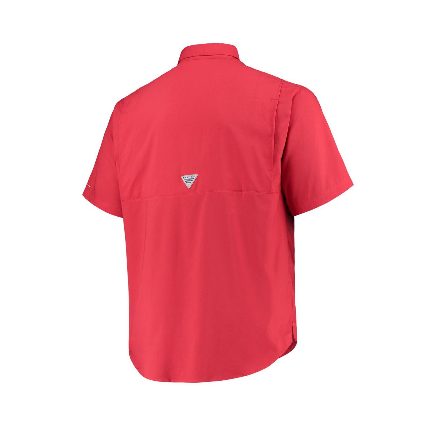 Men's Scarlet Ohio State Buckeyes Big and Tall Tamiami Omni-Shade Button-Down Shirt